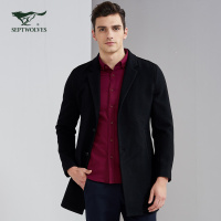 七匹狼毛呢大衣男士冬季羊毛呢子大衣男时尚中长款大衣男