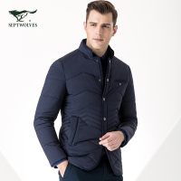 Q七匹狼棉服冬季中青年男士商务休闲时尚立领保暖棉服男装外套
