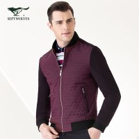 七匹狼棉服冬季男士时尚商务休闲保暖短款立领【薄棉】棉衣外套