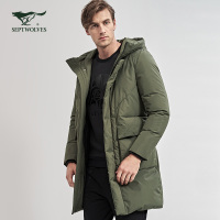 七匹狼羽绒服冬季青年男时尚休闲保暖中长款连帽羽绒服外套