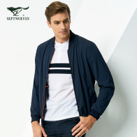 七匹狼夹克2018春季男士青年时尚商务休闲棒球领夹克外套