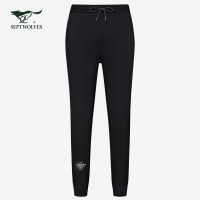七匹狼户外运动2018男士青年时尚缩口松紧腰针织长裤休闲裤