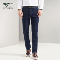 七匹狼牛仔裤男士中青年合体直筒休闲牛仔长裤男装正品
