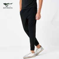 七匹狼休闲裤2018春中青年男士时尚休闲针织裤男裤