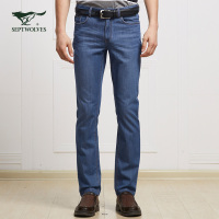 七匹狼牛仔裤春季男装青年男士时尚潮流直筒修身牛仔长裤男