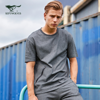 七匹狼运动短袖T恤18夏季户外休闲针织圆领短袖T恤男