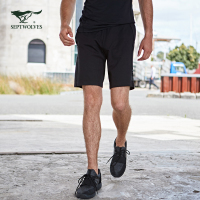 七匹狼运动短裤夏季男士松紧腰头针织印花户外休闲裤五分裤