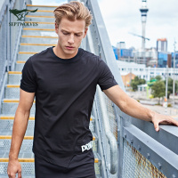 七匹狼短袖运动T恤18夏不规则个性潮男T恤户外休闲透气跑步t