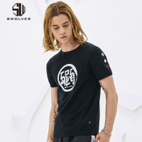 圣沃斯男士时尚春夏青年圆领短袖线衫