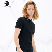 男装T恤短袖男翻领老虎头刺绣polo衫纯棉衬衫领保罗潮牌夏装衣服