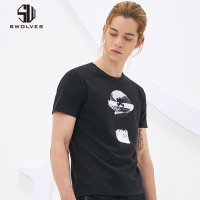 swolves圣沃斯短袖男T恤夏季半袖体恤韩版潮流圆领印花休闲