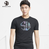七匹狼旗下潮牌圣沃斯短袖T恤男2018夏季半袖弹力渐变色印花体恤