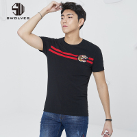 圣沃斯男士时尚夏季青年圆领纯色短袖T恤