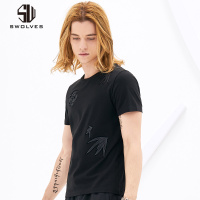 圣沃斯男士短袖T恤韩版潮流圆领老虎日系原宿风夏季半袖棉氨