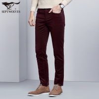 七匹狼男士休闲裤 秋冬新款青年时尚长裤直筒灯芯绒男装裤子正品
