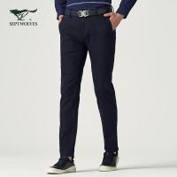 七匹狼休闲裤中青年男士时尚休闲长裤修身小脚微弹裤子男