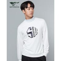 七匹狼旗下圣沃斯2018秋季男士圆领长袖卫衣黑色上衣