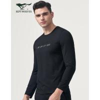 七匹狼长袖T恤男秋季男士时尚休闲圆领T恤001(黑色)
