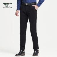 七匹狼针织裤秋季青年男士时尚微弹休闲针织裤