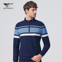 七匹狼卫衣18秋季男士时尚潮流拉链中高领长袖T恤衫男正品