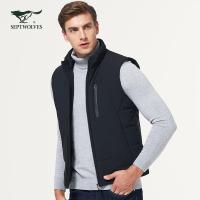七匹狼棉马甲2018秋冬中青年男士时尚休闲短款厚棉马甲