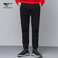 七匹狼休闲裤青年男士秋冬时尚潮流修身小脚针织休闲裤_1