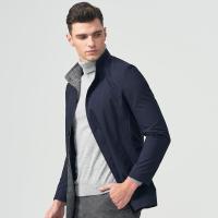 七匹狼立领夹克中年男士时尚商务休闲单排扣秋季茄克外套男装潮