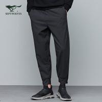七匹狼旗下圣沃斯系列休闲裤长裤时尚休闲运动青年潮流九分裤男_2