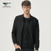 七匹狼夹克时尚休闲商务中青年立领男士茄克棒球领秋jacket外套