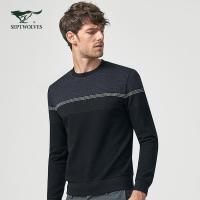 七匹狼卫衣男士2018年男装休闲圆领长袖套头卫衣男装正品