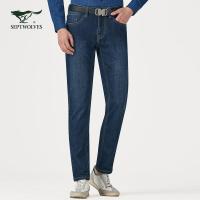 七匹狼牛仔裤秋冬时尚商务休闲男士牛仔长裤男装正品裤子