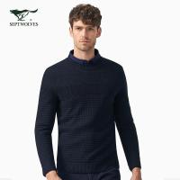 七匹狼羊毛衫2018秋冬圆领套头青年男士时尚商务厚毛衫男装