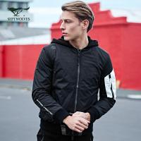 七匹狼运动户外系列棉服短款男士冬季保暖时尚休闲潮流薄款外套