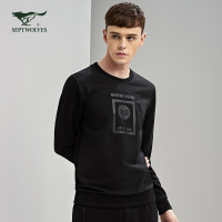 七匹狼卫衣秋季时尚摩登字母印花卫衣休闲套头卫衣男