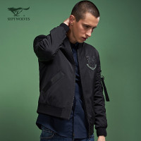 七匹狼旗下圣沃斯系列夹克2017秋款时尚男薄棉棒球领茄克jacket