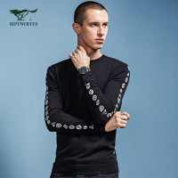 七匹狼旗下圣沃斯系列毛衫17秋冬新款潮流休闲时尚百搭圆领毛衫_1