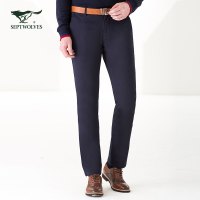 七匹狼休闲裤秋冬男士时尚休闲青年合体男装加绒休闲长裤