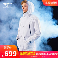 七匹狼NASA联名款运动风衣冬科技防寒中长款连帽防寒风衣外套