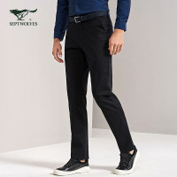 七匹狼休闲裤男士秋季直筒微弹休闲裤男斜袋款长裤子