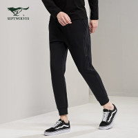 七匹狼【加绒】针织休闲裤17运动时尚休闲缩脚修身休闲裤