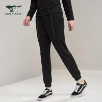 七匹狼针织休闲裤秋季青年男士时尚休闲运动潮流长裤子