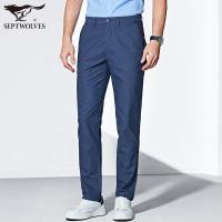 七匹狼休闲裤男士2018春季青中年弹力直筒长裤休闲裤子男装潮