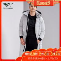 【J】七匹狼羽绒服男装新款长款白鸭绒休闲外套男装正品