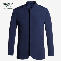 七匹狼夹克男外套春秋立领梭织弹力透气男装专柜正品