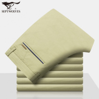 七匹狼休闲裤青年男士2018夏季新款直筒商务长裤中腰休闲裤子男装