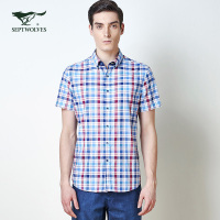 Septwolves七匹狼2016夏季短袖衬衣标准男士衬衫_7
