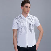 七匹狼男装春秋季青年男士纯棉商务休闲短袖衬衫潮流衬衣