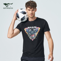 七匹狼短袖T恤 2019夏装中青年男士休闲纯棉圆领T恤足球战国七雄