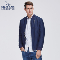 SW1960七匹狼秋季中青年薄外套男士商务休闲棒球领夹克时尚潮