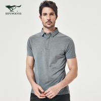 七匹狼短袖T恤男装2019夏装中年男士爸爸装纯色体恤Polo衫潮
